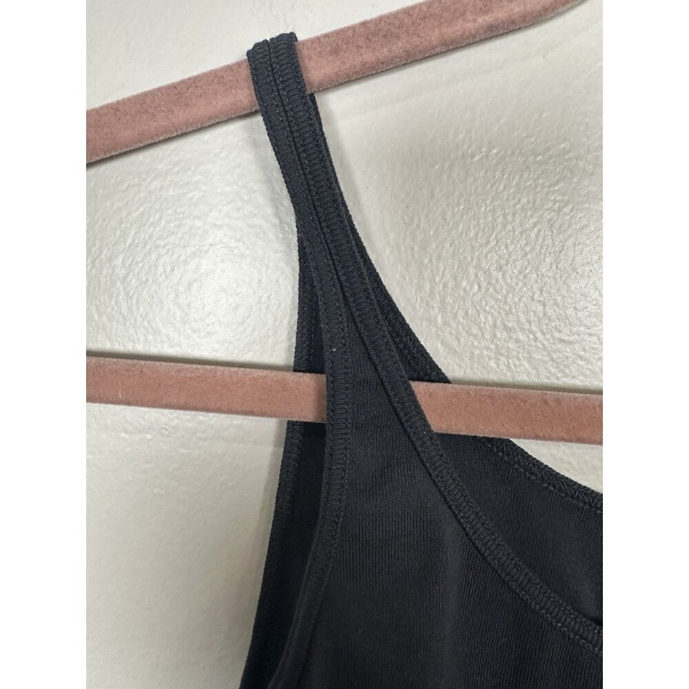 EILEEN FISHER Tank Top Size Large Stretch Organic Cotton Scoop Neck Black USA - Picture 2 of 6